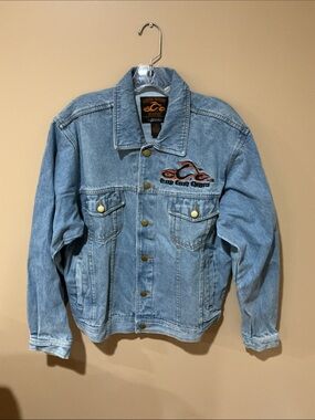 Y2K vtg Orange County Choppers Trucker Jacket m blue mint